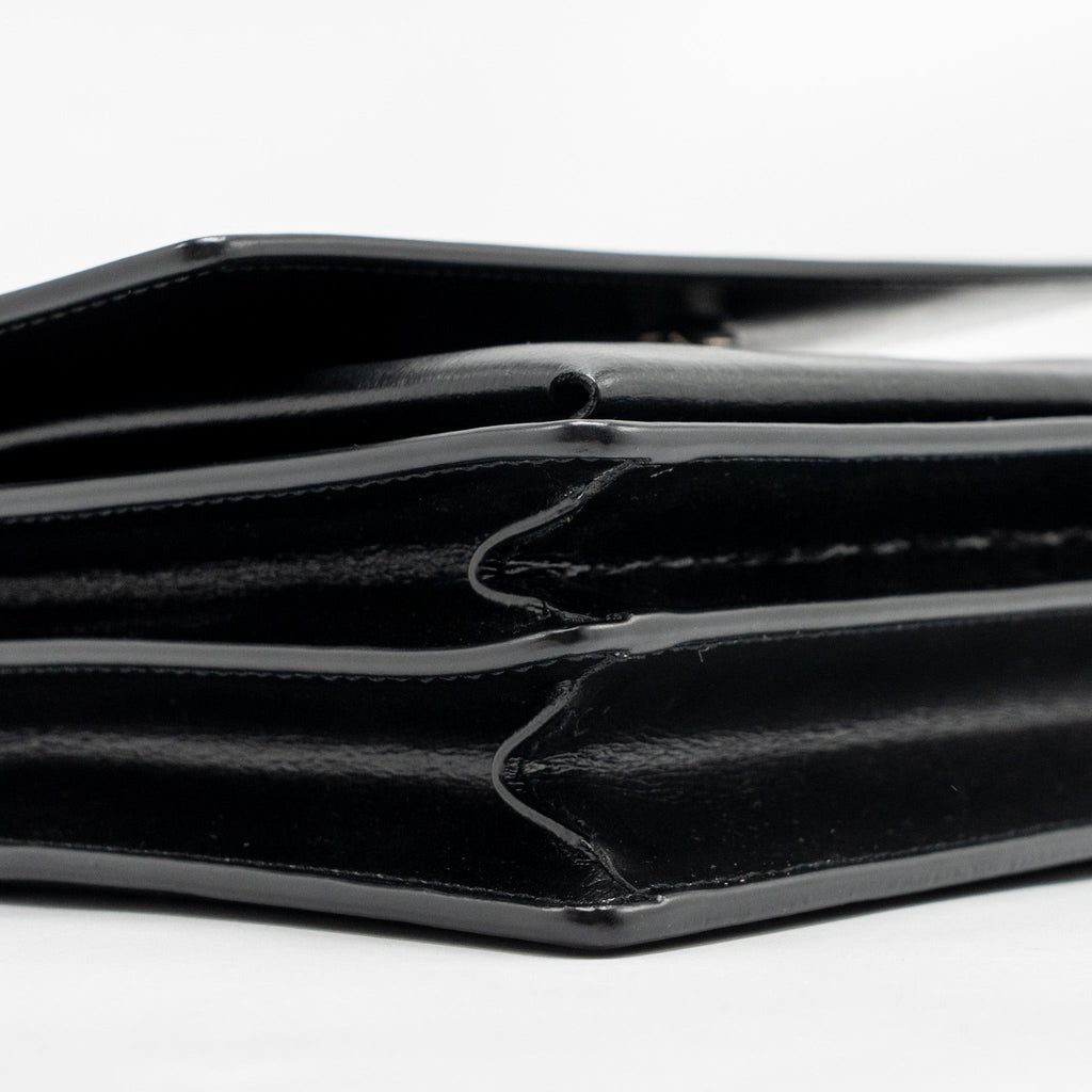 SAINT LAURENT / YSL MEDIUM SUNSET BAG BLACK CALFSKIN BLACK HARDWARE