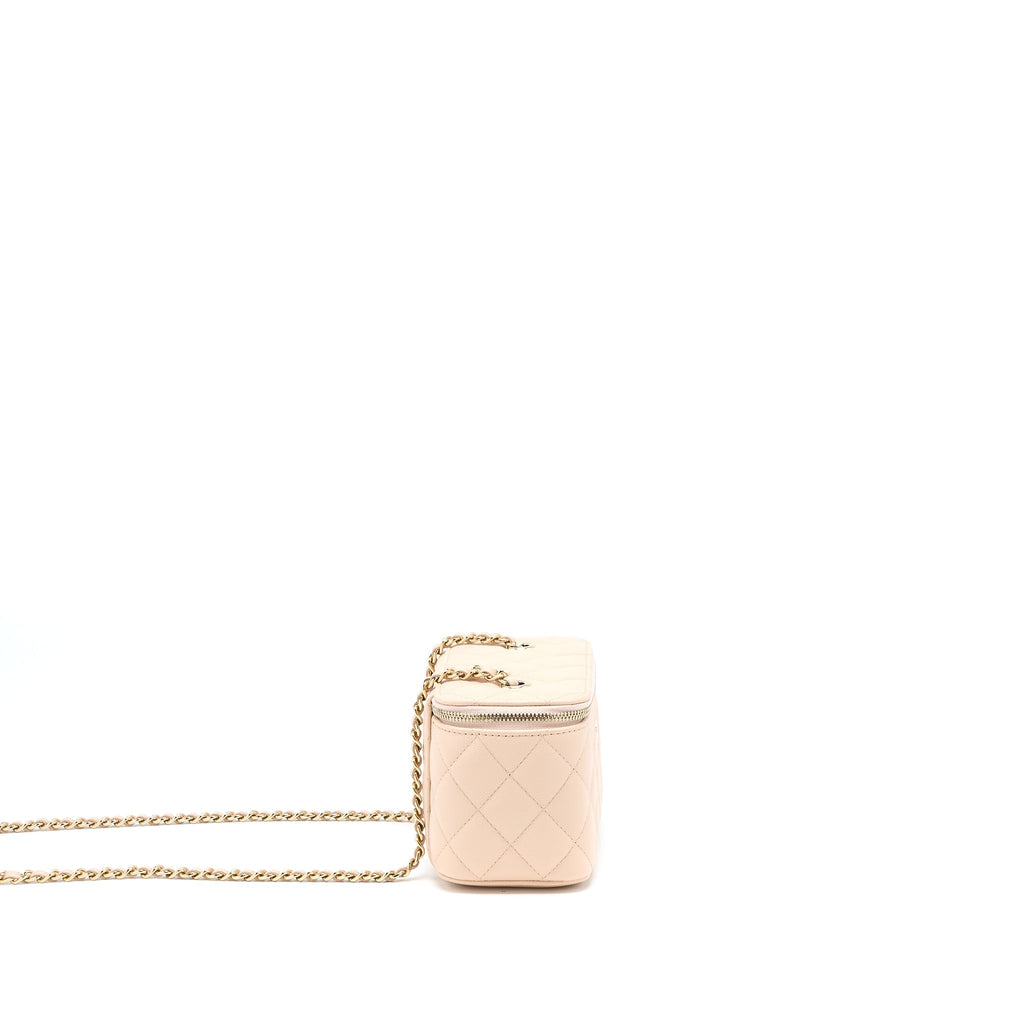 CHANEL LONG VANITY CASE CAVIAR LIGHT PINK LGHW