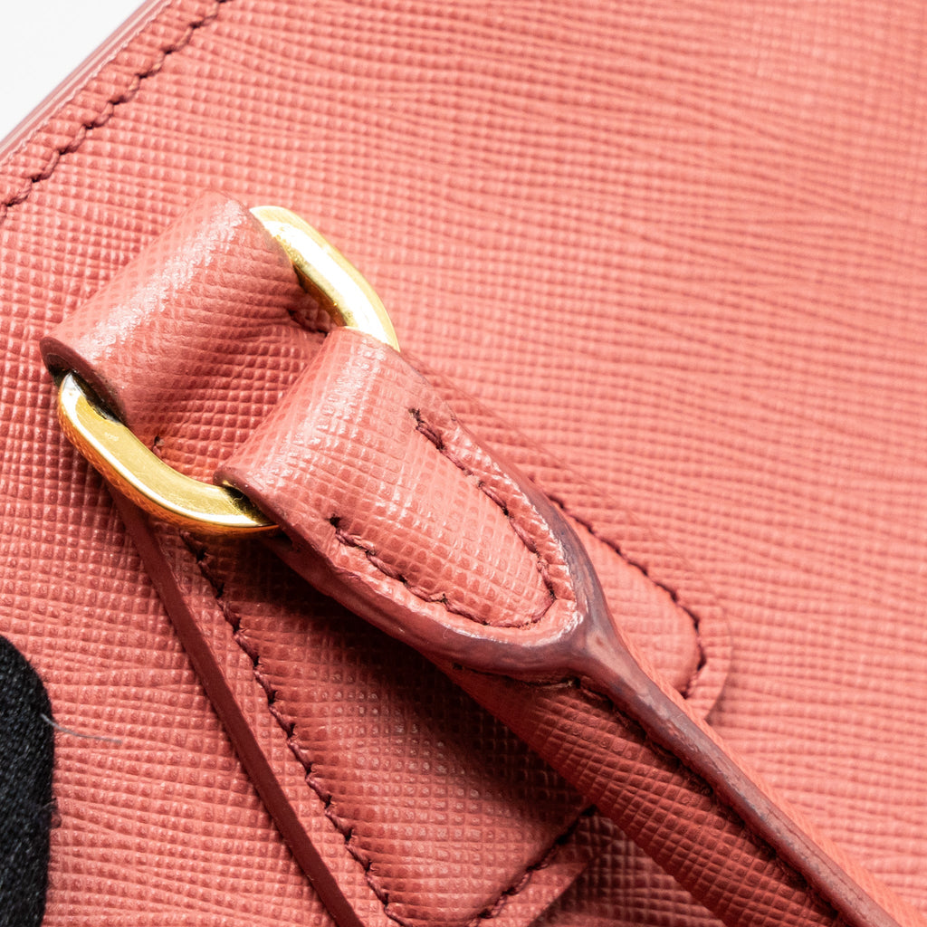 PRADA TOP HANDLE SMALL TOTE BAG SAFFIANO CALFSKIN PINK GHW
