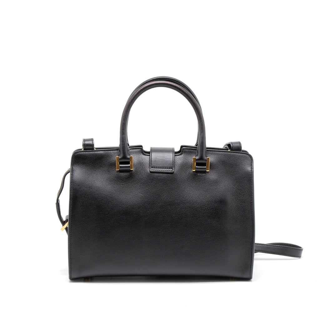 SAINT LAURENT CABAS TOTE CALFSKIN BLACK GHW