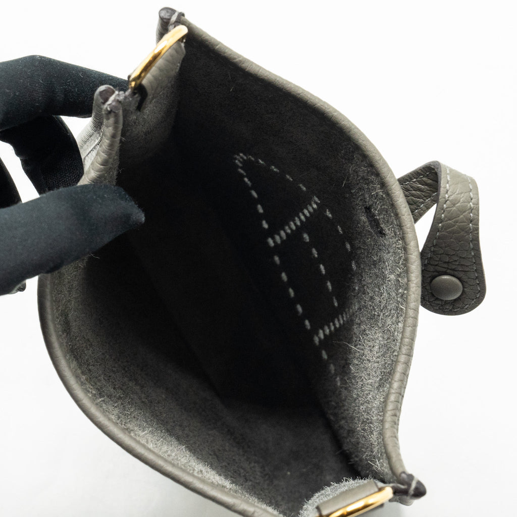 HERMES MINI EVELYNE CLEMENCE GRIS MEYER GHW