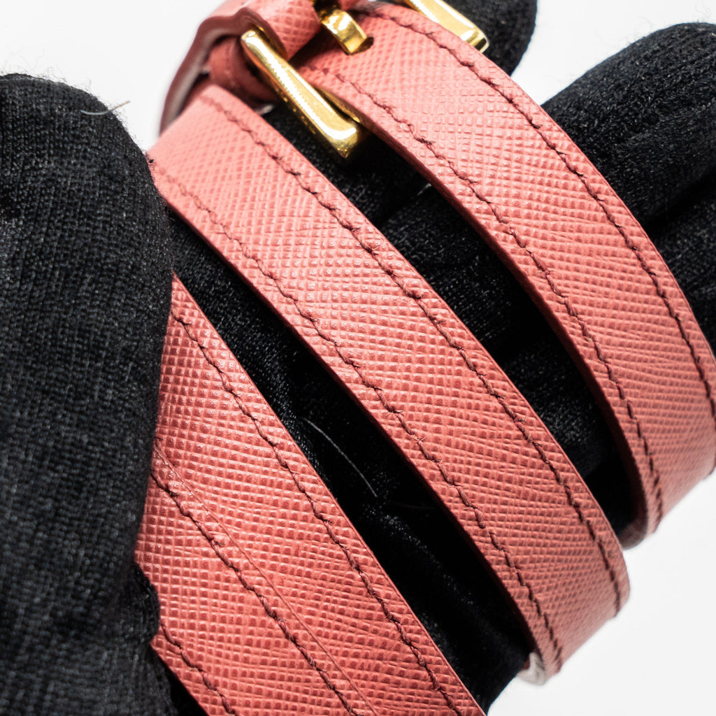 PRADA TOP HANDLE SMALL TOTE BAG SAFFIANO CALFSKIN PINK GHW