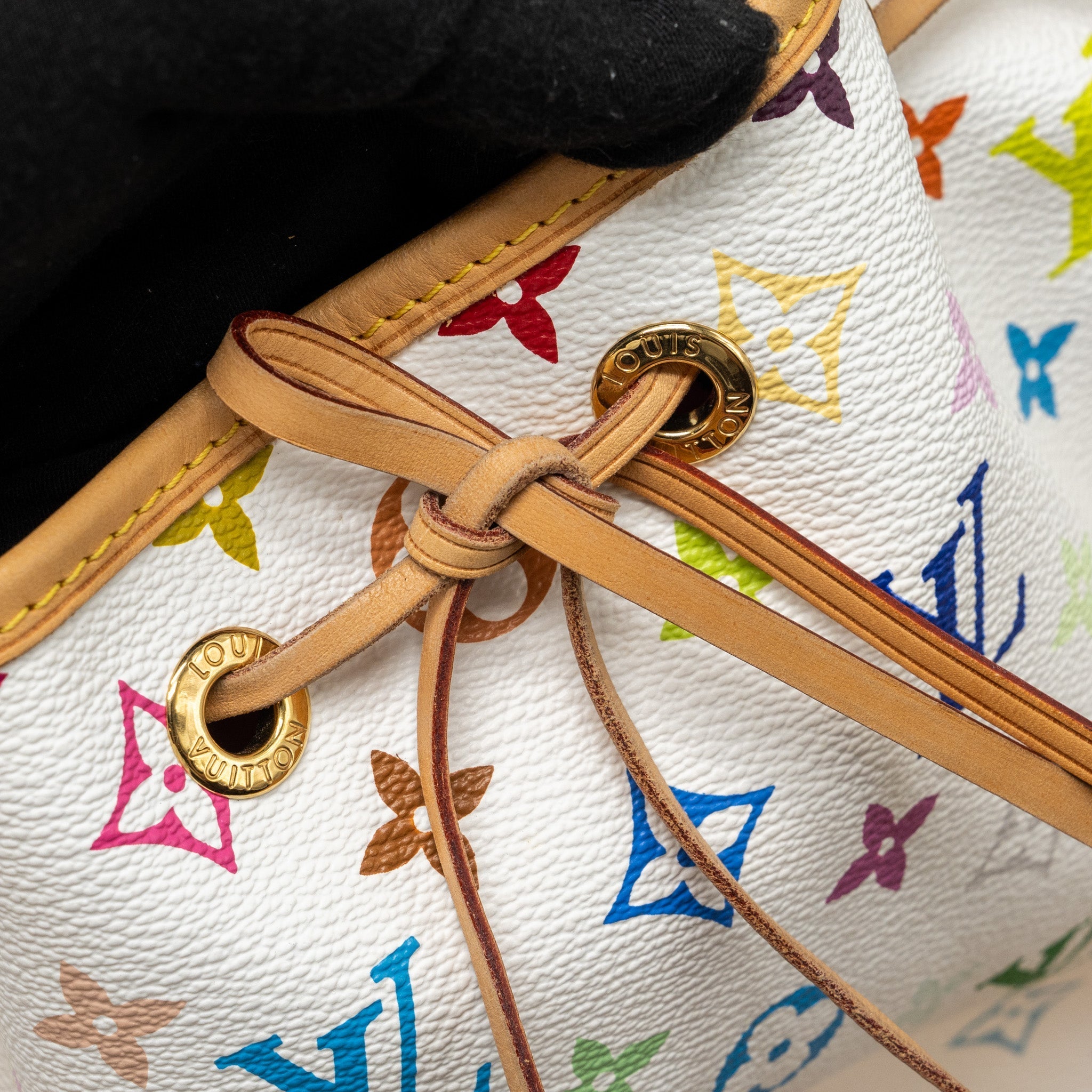 LOUIS VUITTON PETIT NOE WHITE MULTICOLOUR MONOGRAM CANVAS GHW