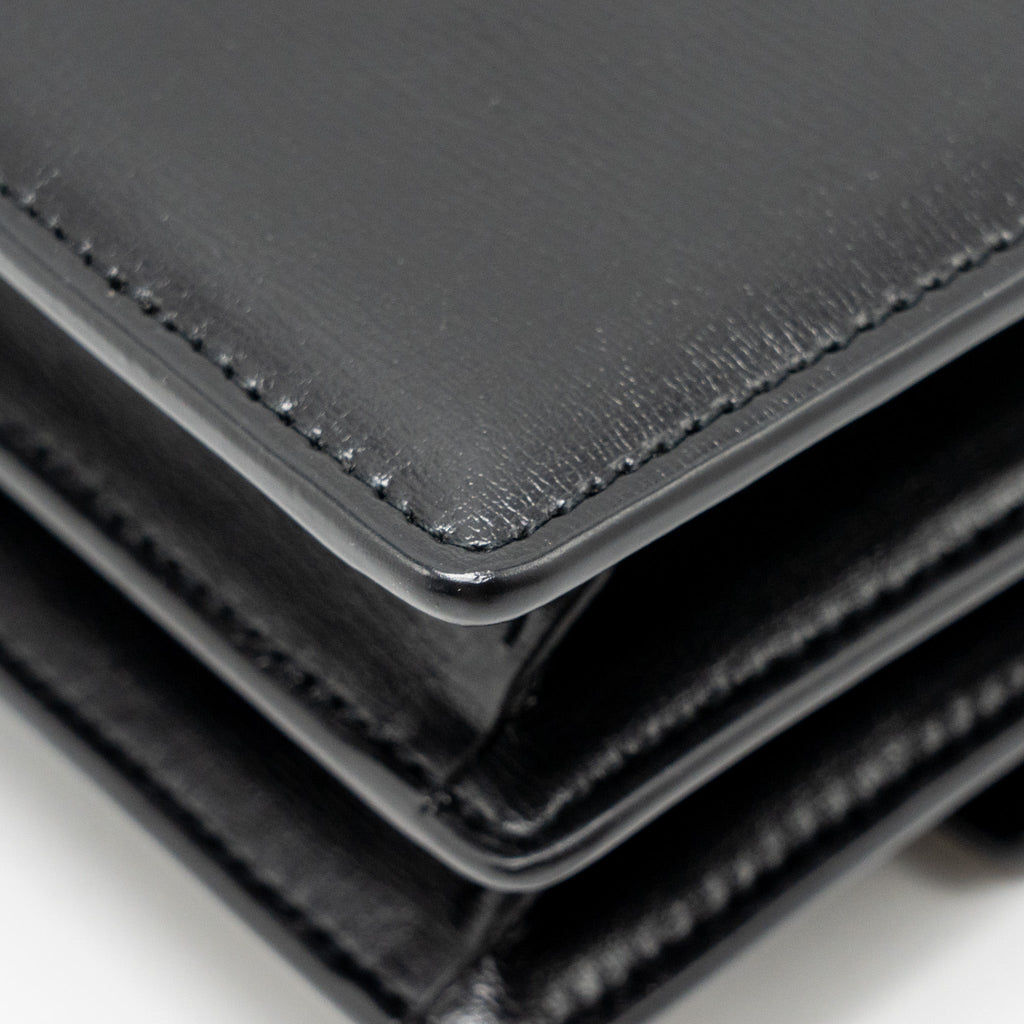 SAINT LAURENT / YSL MEDIUM SUNSET BAG BLACK CALFSKIN BLACK HARDWARE