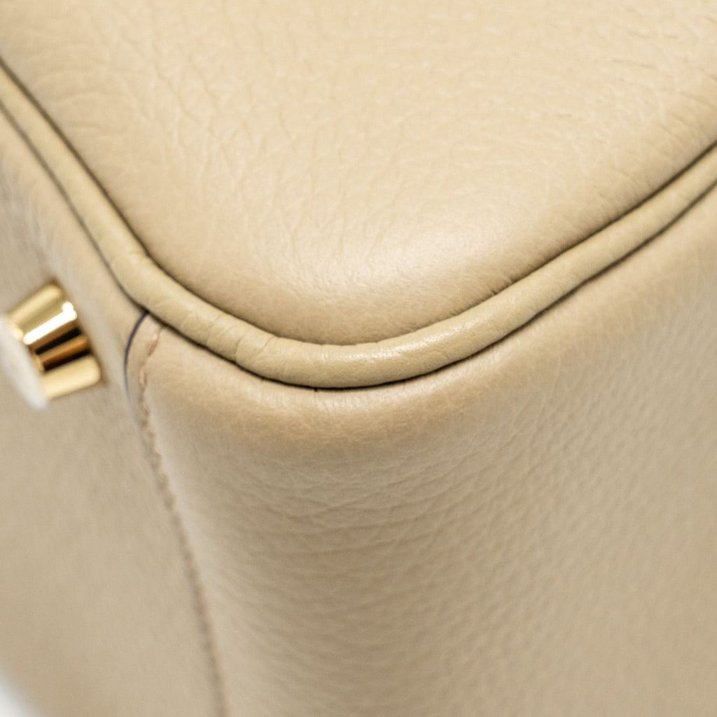 HERMES LINDY 26 CLEMENCE BEIGE MARFA GHW
