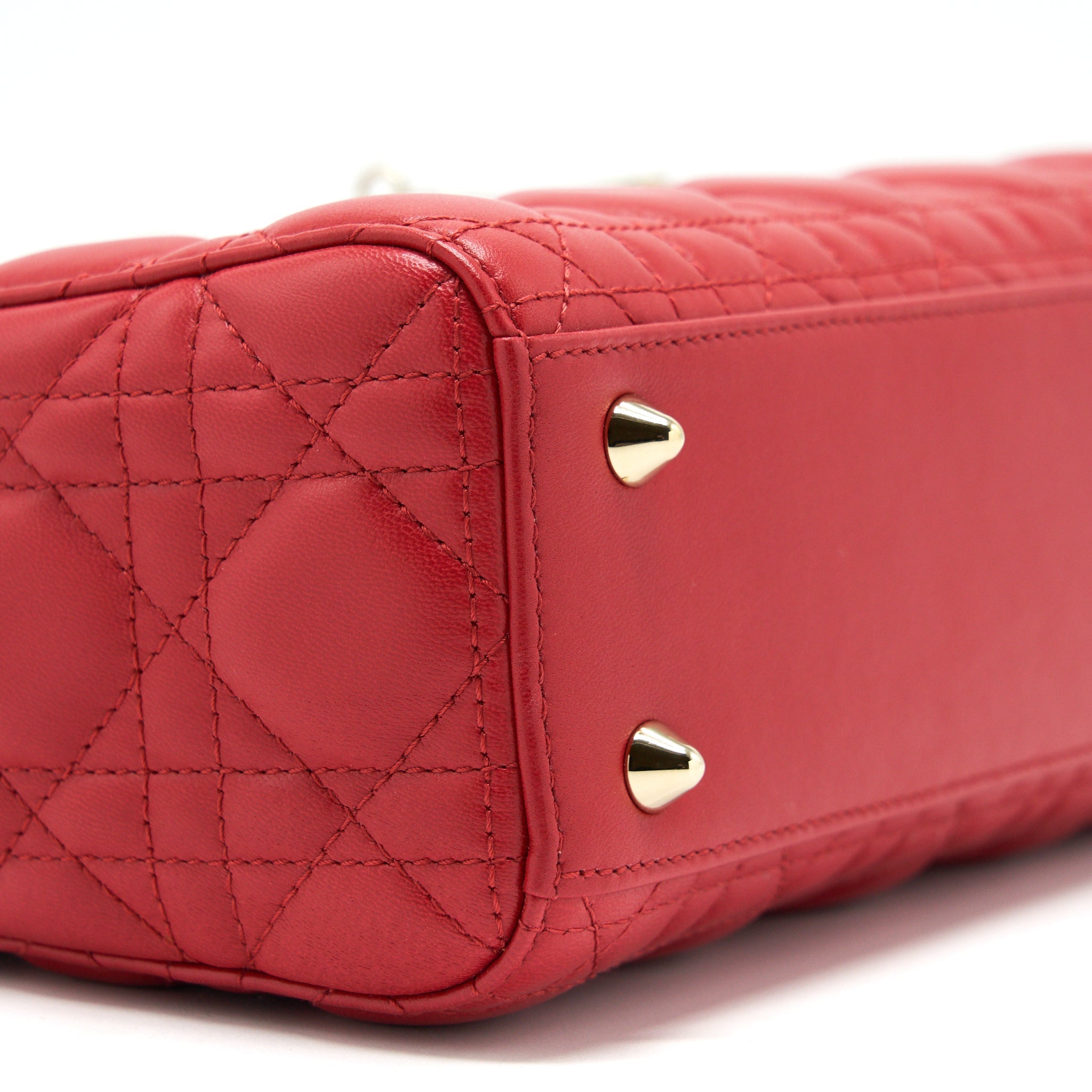 DIOR SMALL LADY DIOR BAG IN RED GHW