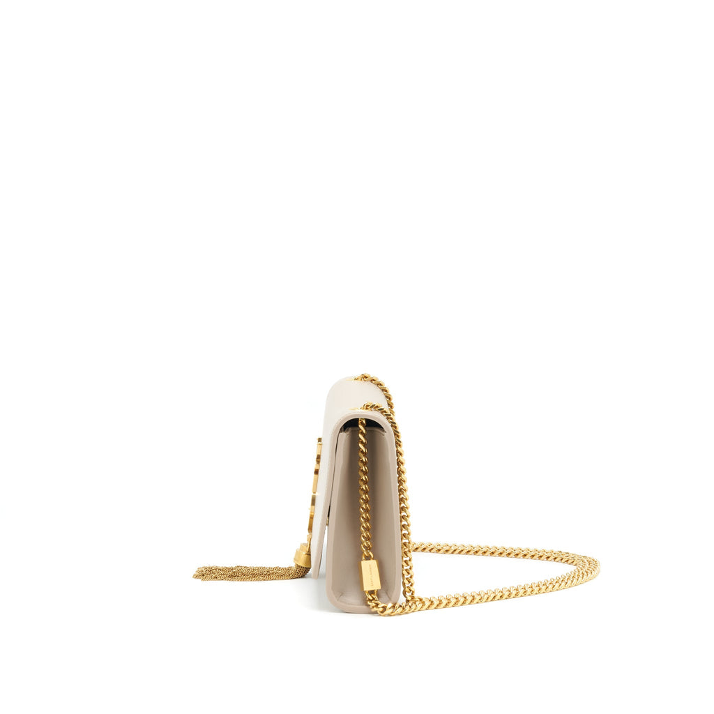 SAINT LAURENT KATE BAG WITH TASSEL BEIGE GHW