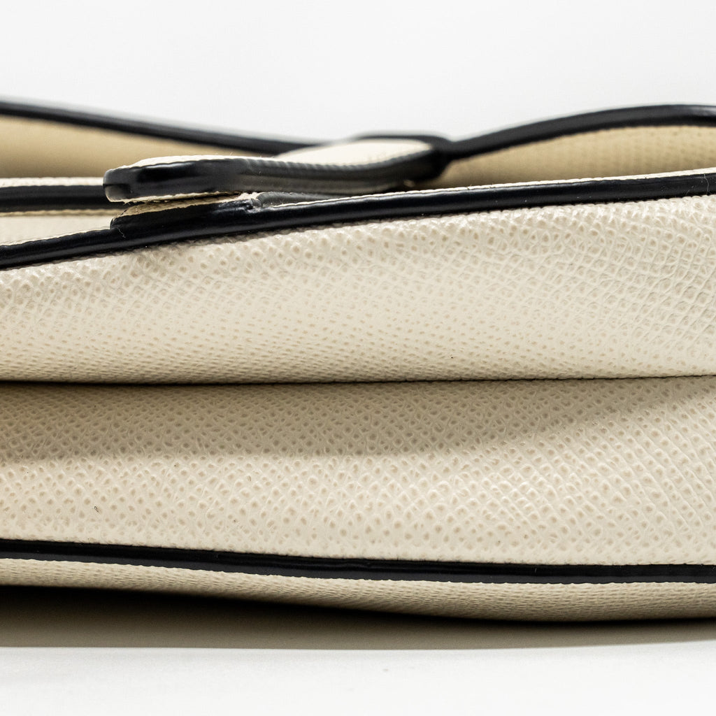DIOR MINI SADDLE BAG CALFSKIN WHITE GHW