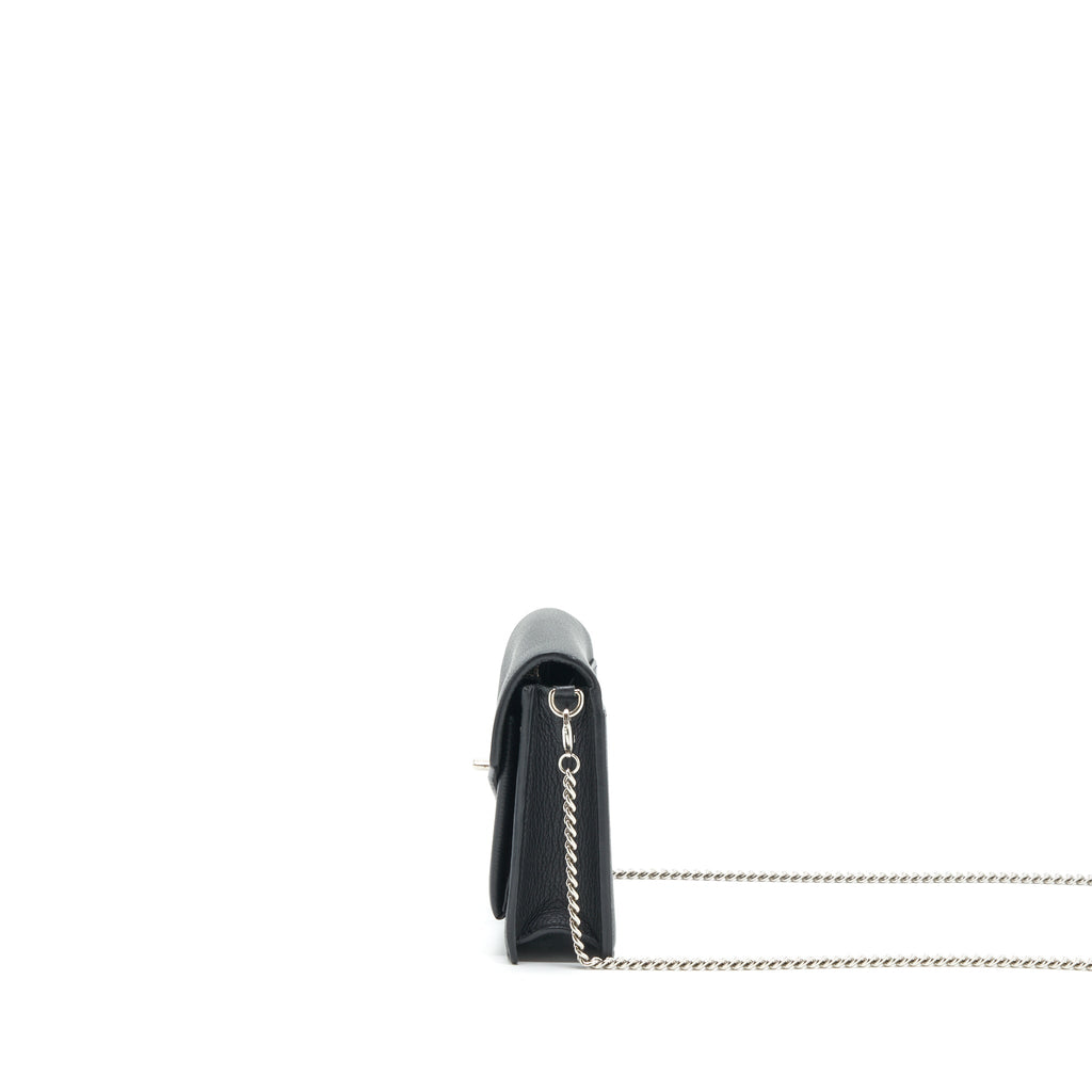 LOUIS VUITTON MYLOCKME CHAIN POCHETTE CALFSKIN BLACK SHW