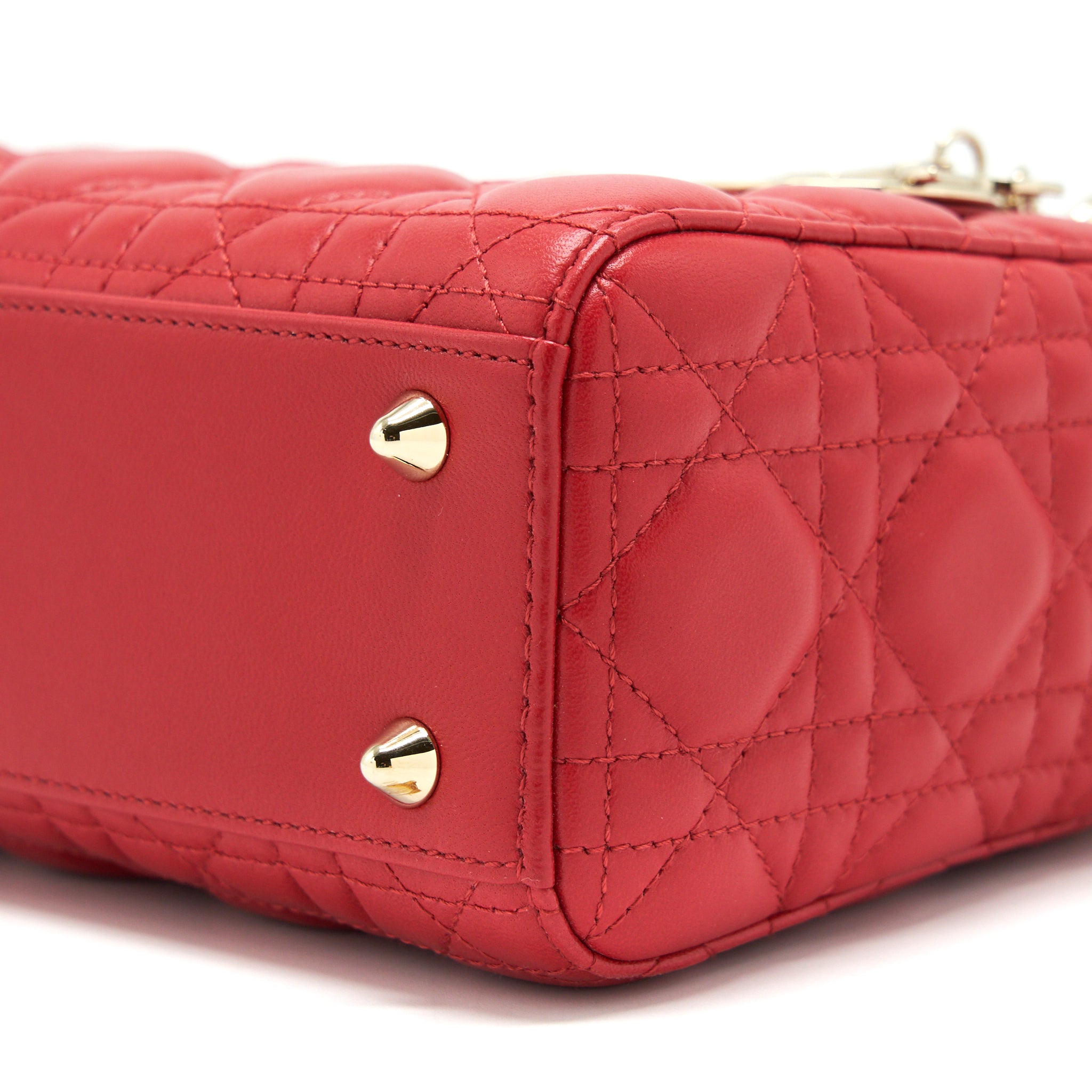 DIOR SMALL LADY DIOR BAG IN RED GHW