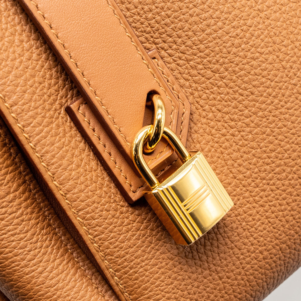 HERMES EMILE 30 BAG TOGO/SWIFT GOLD GHW