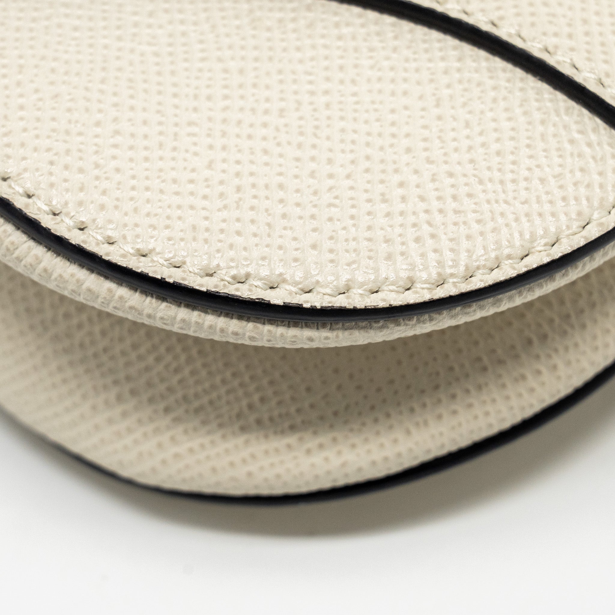DIOR MINI SADDLE BAG CALFSKIN WHITE GHW