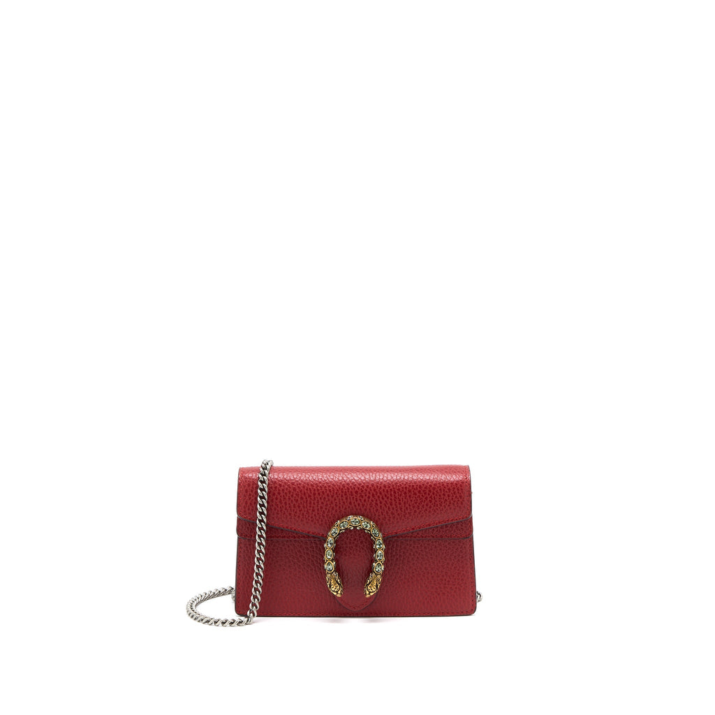 GUCCI SUPER MINI DIONYSUS CALFSKIN RED RUTHENIUM SHW