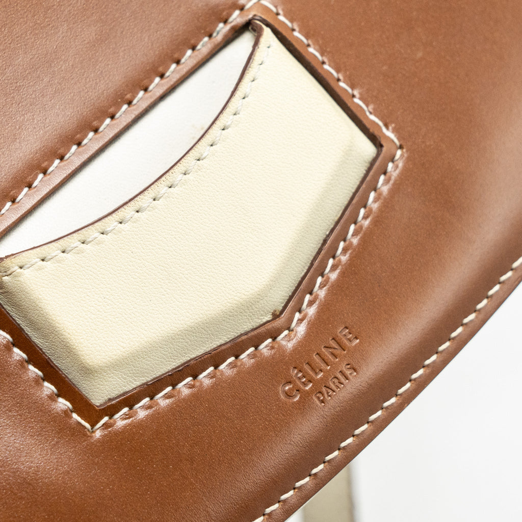 CELINE TROUTTEUR CROSSBODY BAG LEATHER CARAMEL / CREAM GHW