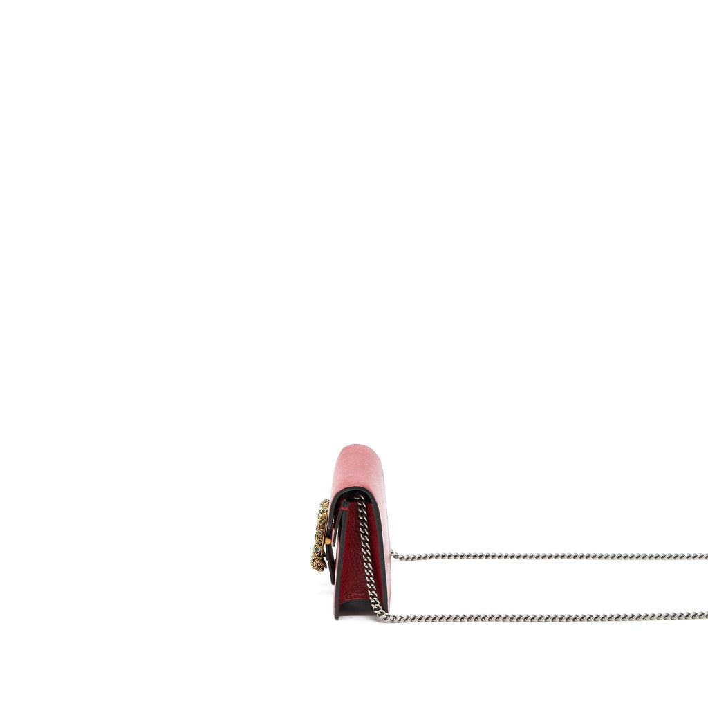 GUCCI SUPER MINI DIONYSUS CALFSKIN RED RUTHENIUM SHW