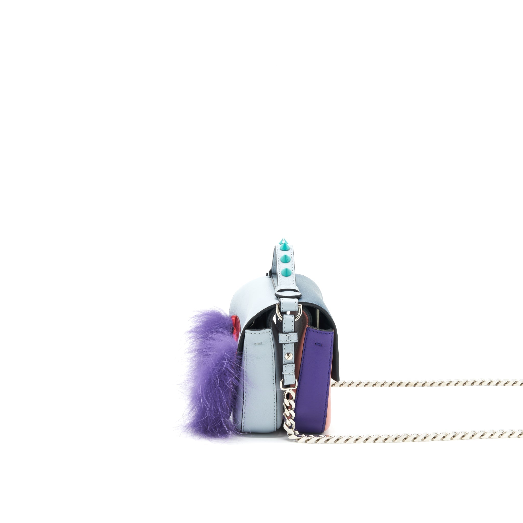 FENDI MICRO BAGUETTE MONSTER DOUBLE SIDED BAG MULTI COLOUR