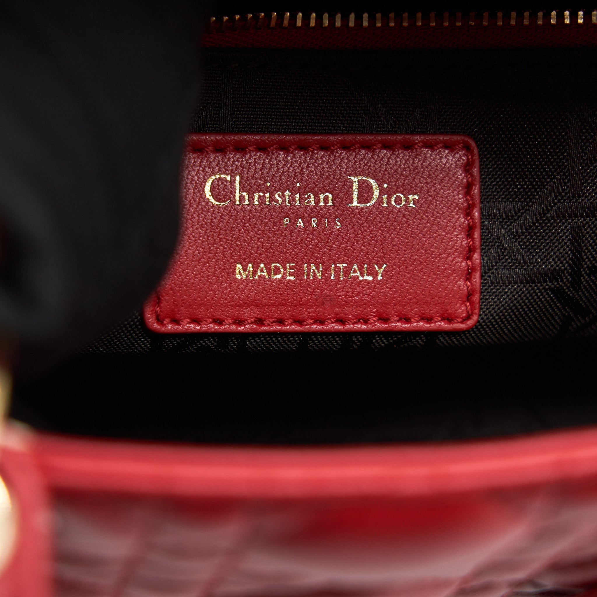 DIOR SMALL LADY DIOR BAG IN RED GHW