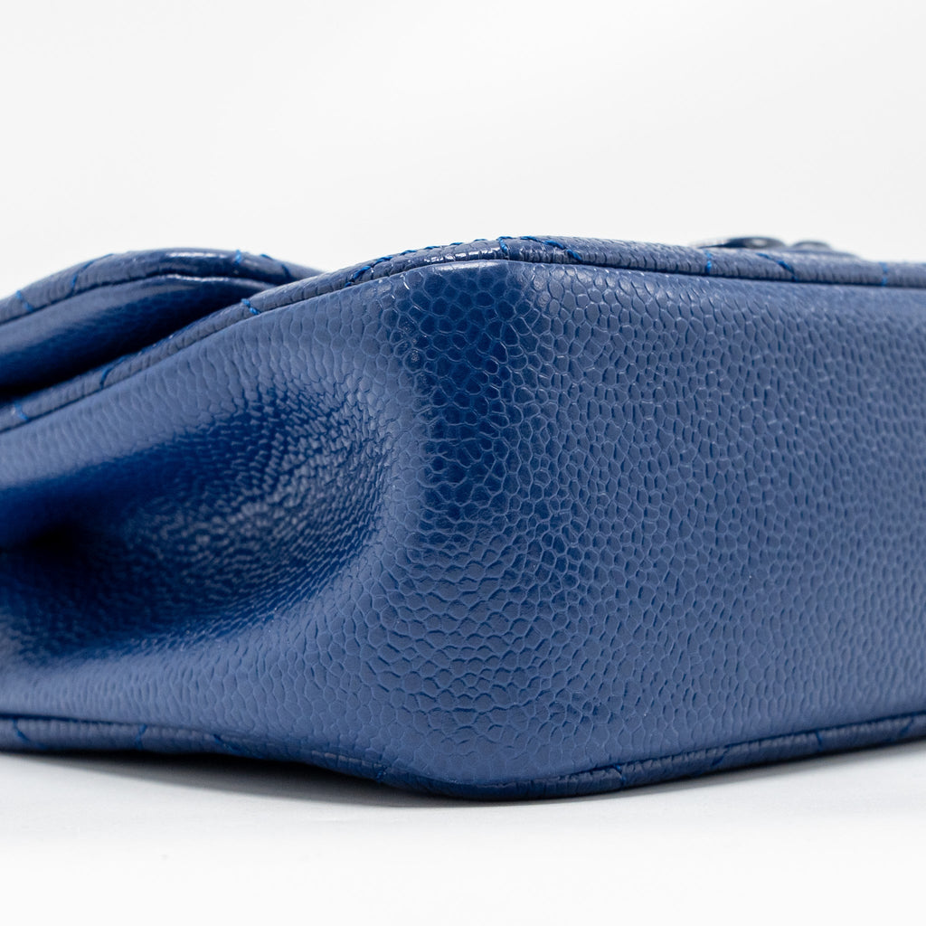 CHANEL INCOGNITO MINI SQUARE FLAP BAG CAVIAR BLUE WITH BLUE HARDWARE