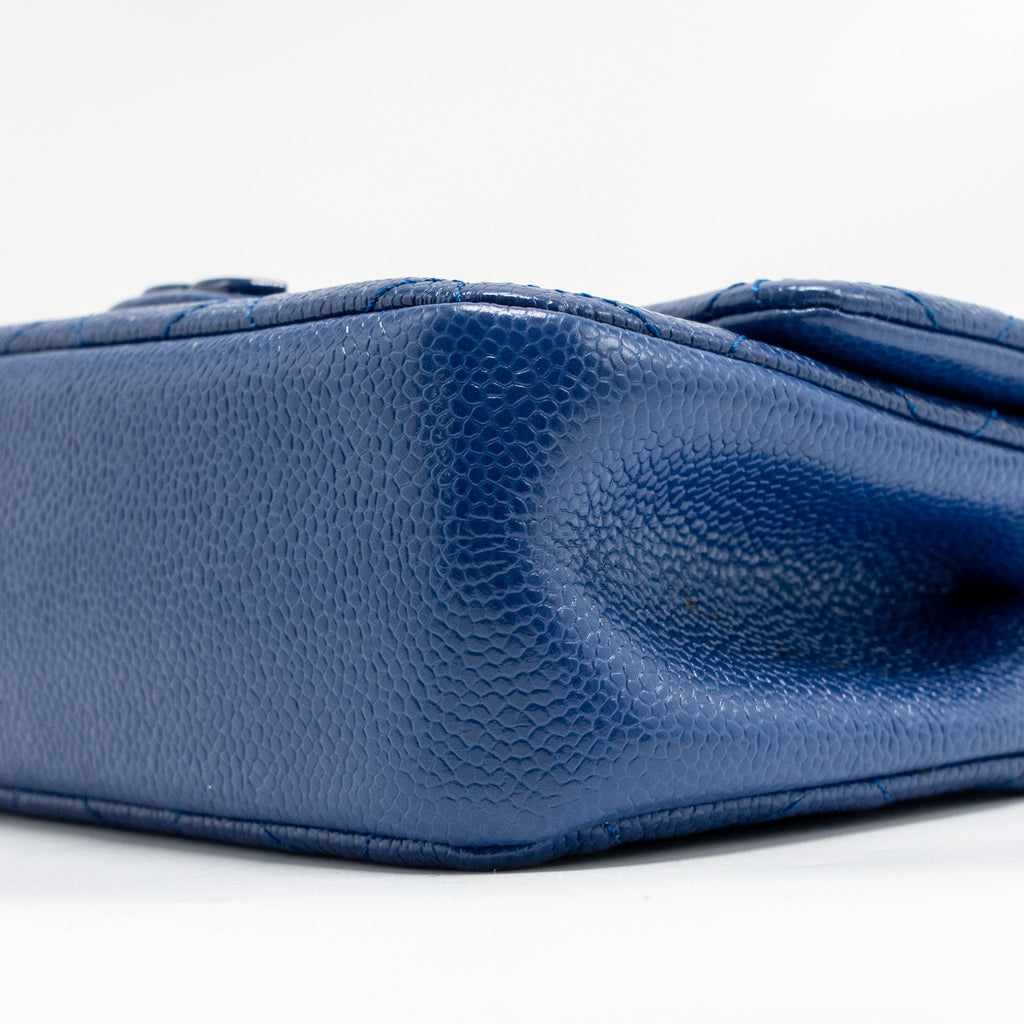 CHANEL INCOGNITO MINI SQUARE FLAP BAG CAVIAR BLUE WITH BLUE HARDWARE