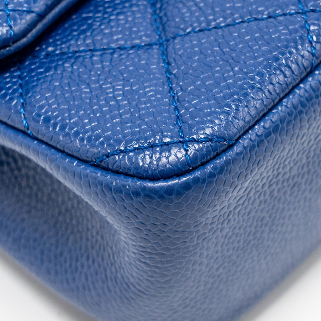 CHANEL INCOGNITO MINI SQUARE FLAP BAG CAVIAR BLUE WITH BLUE HARDWARE