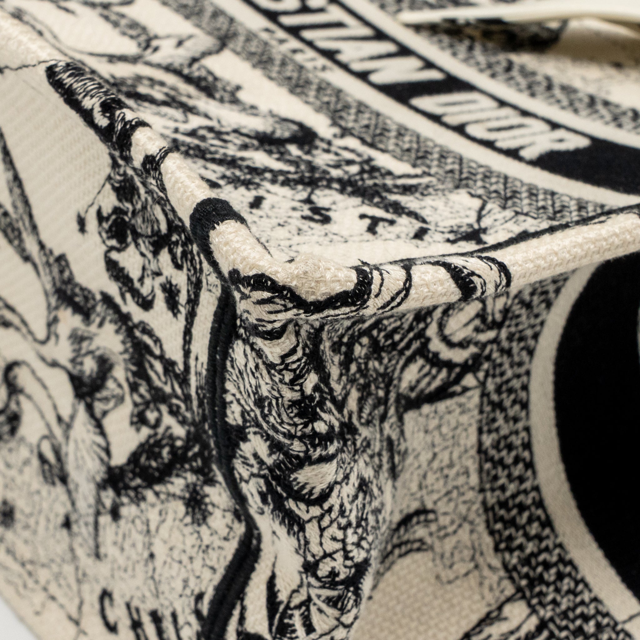 DIOR SMALL DIOR BOOK TOTE DIOR ZODIAC EMBROIDERY CANVAS LATTE/BLACK