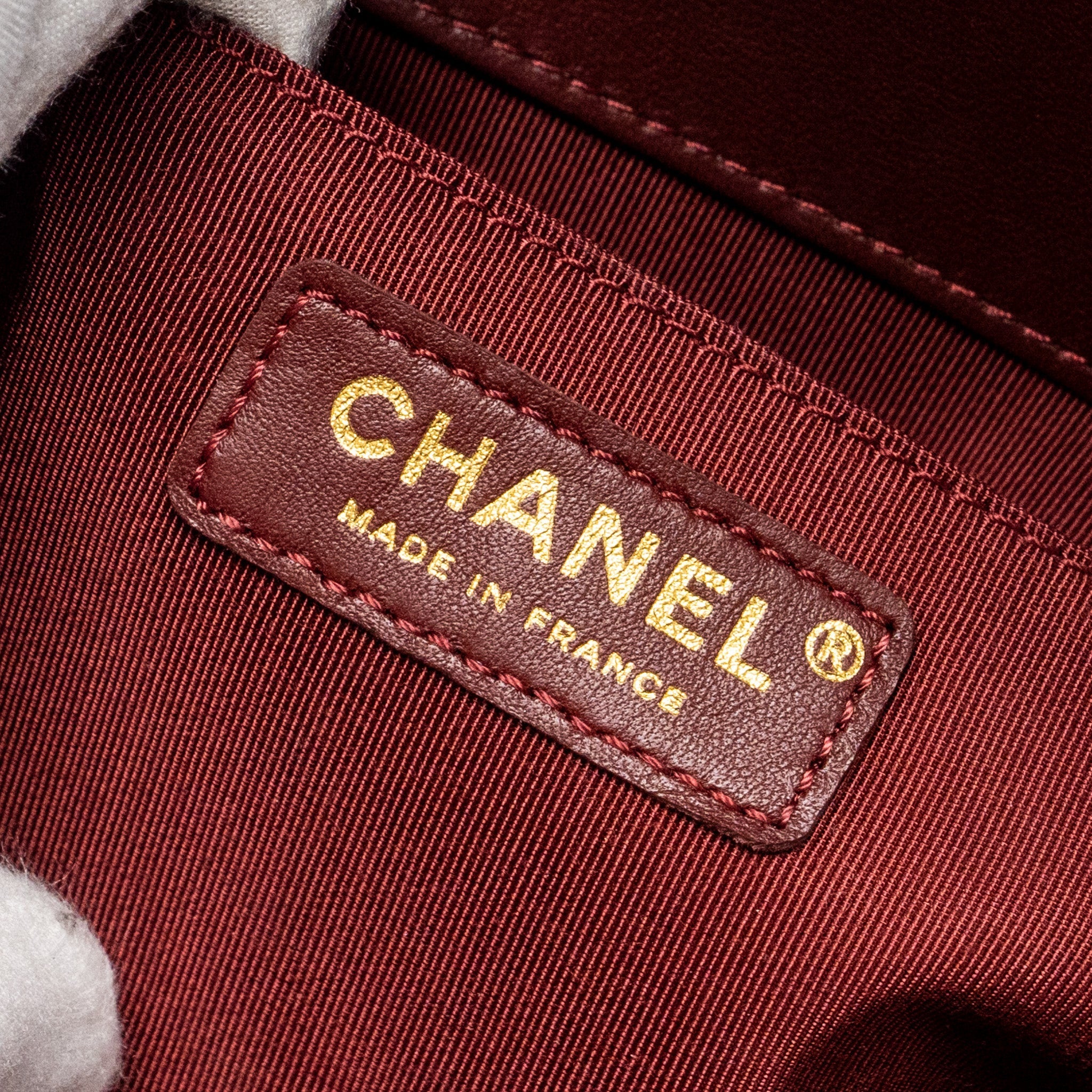 CHANEL MEDIUM BOY BAG LAMBSKIN DARK RED LGHW