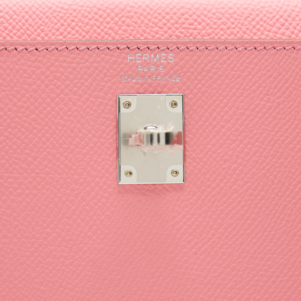 HERMES KELLY 25 EPSOM LEATHER ROSE CONFETTI SHW