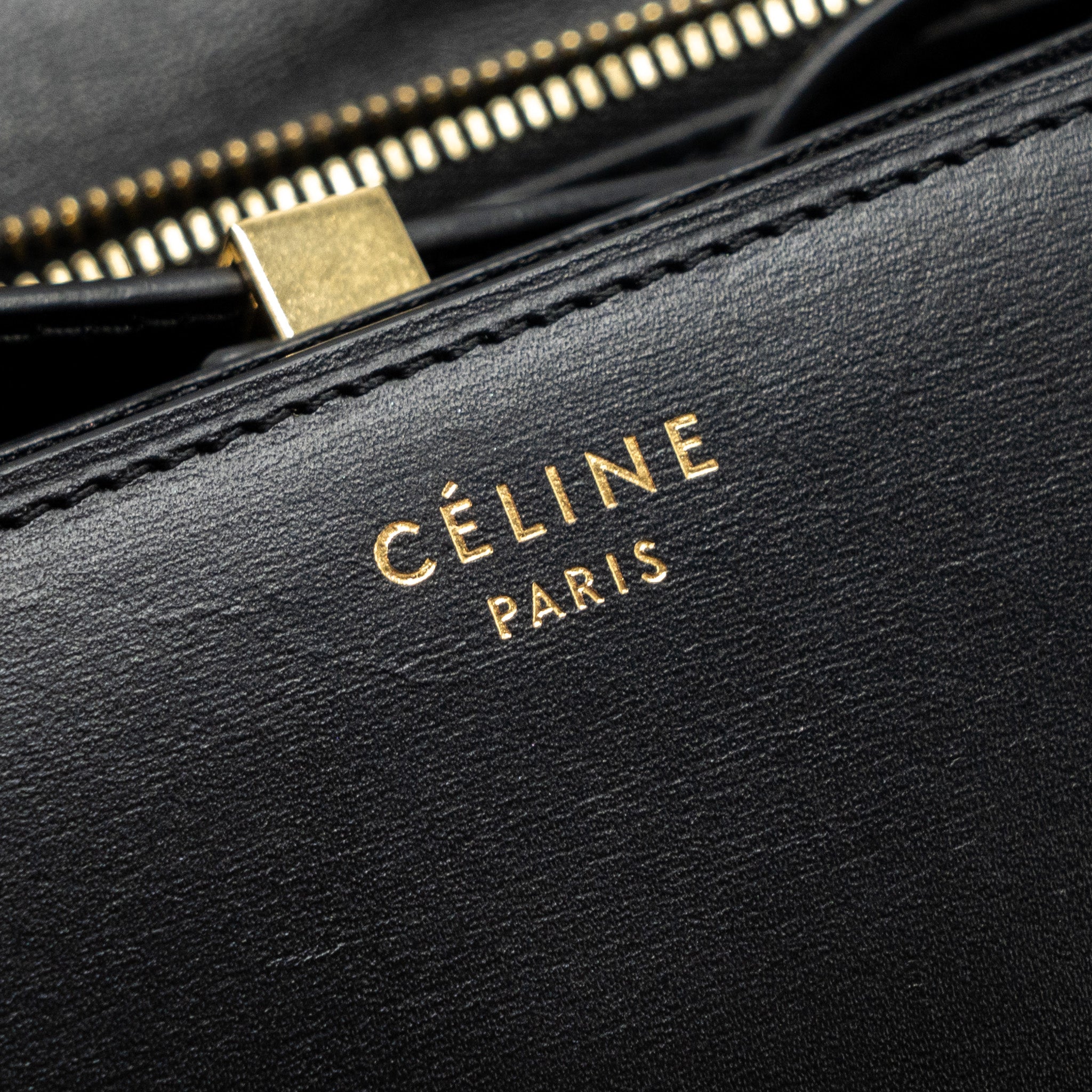 CELINE MEDIUM CLASSIC BOX BAG CALFSKIN BLACK GHW