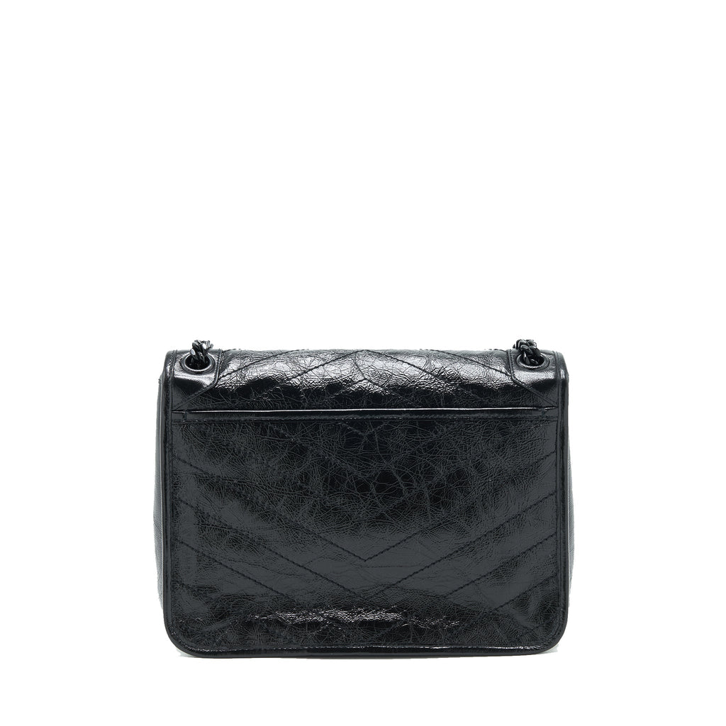 SAINT LAURENT MEDIUM NIKI BAG CRINKLED VINTAGE SO BLACK