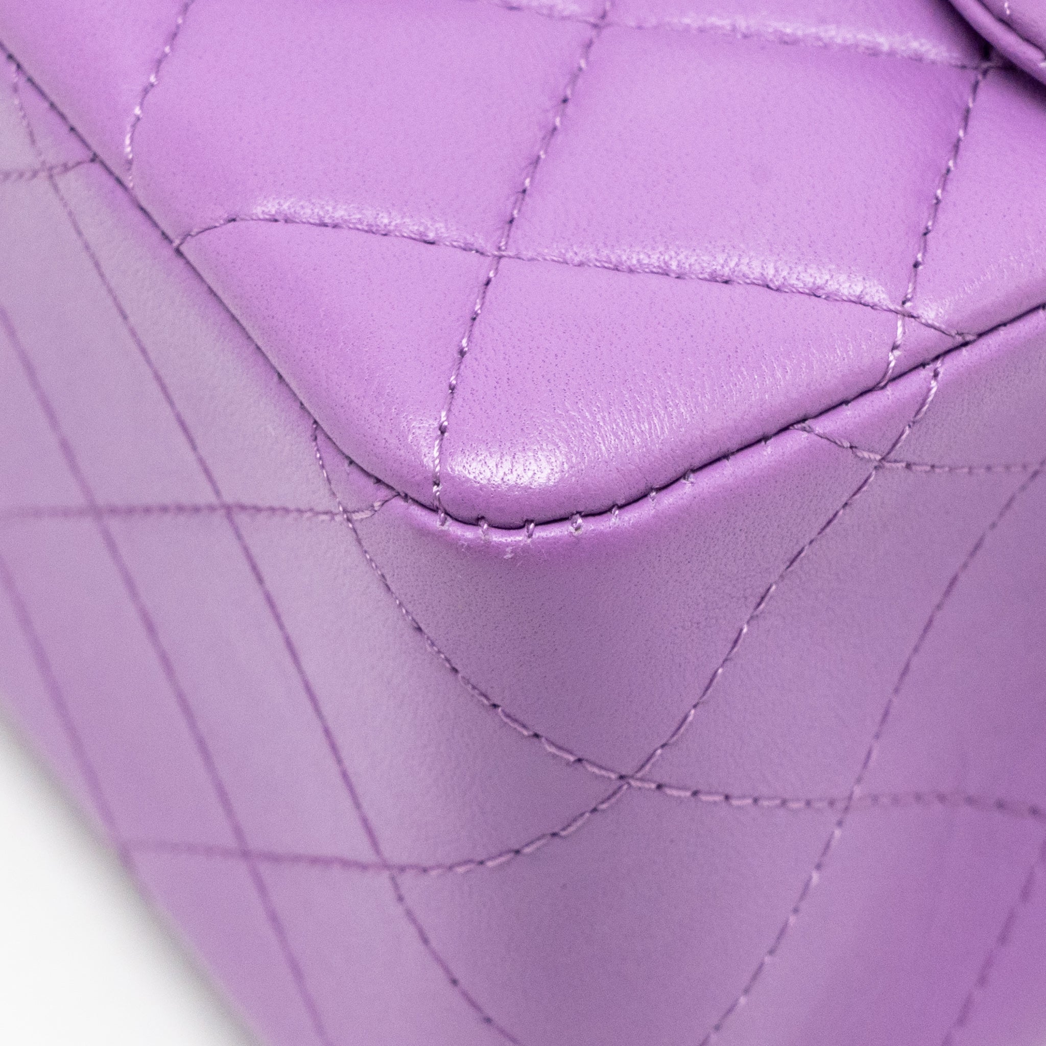 CHANEL MINI SQUARE FLAP BAG LAMBSKIN PURPLE SHW