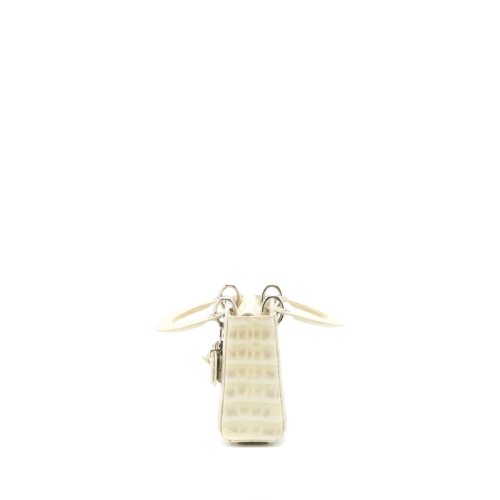 DIOR MINI LADY DIOR HIMALAYAN CROCODILE WHITE SHW