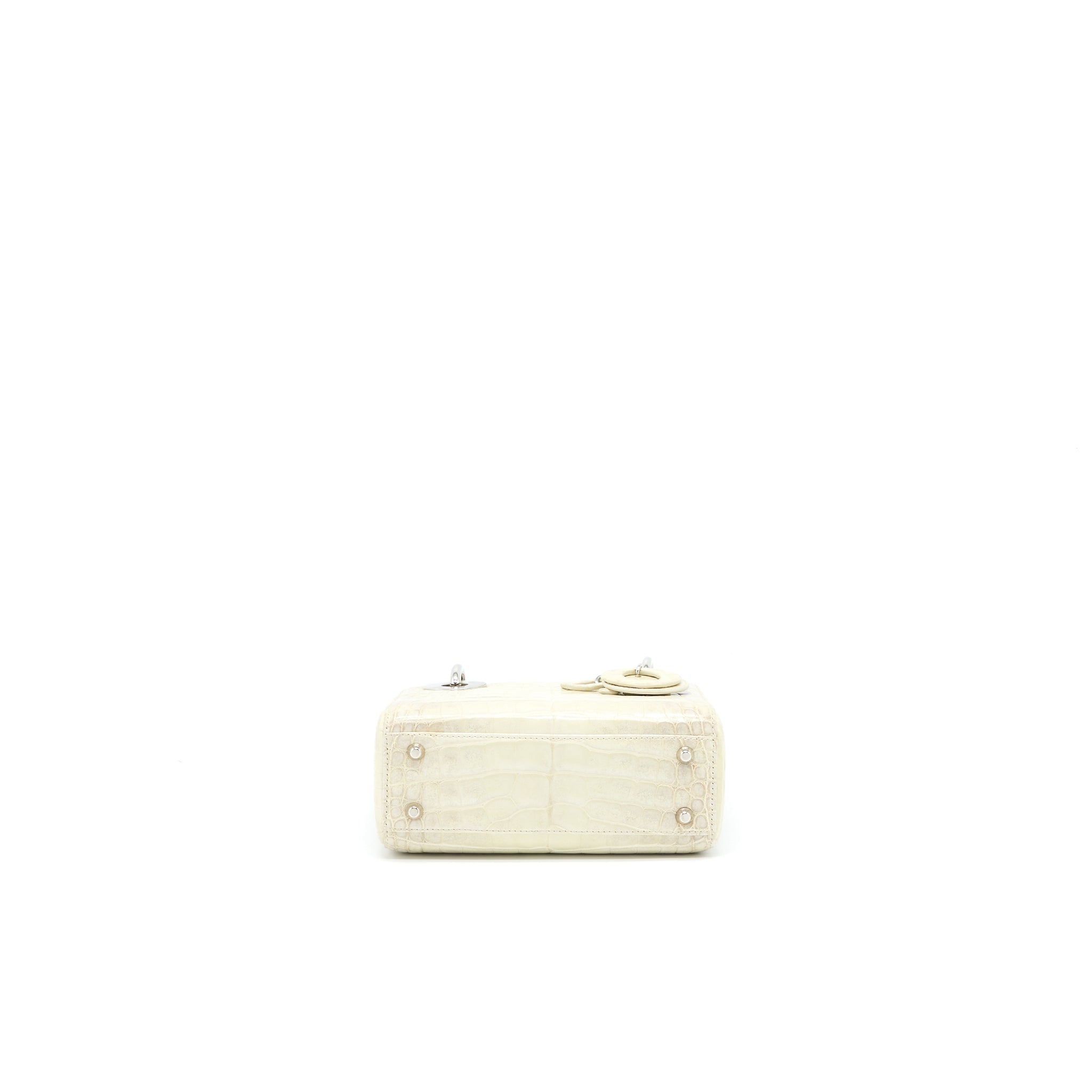 DIOR MINI LADY DIOR HIMALAYAN CROCODILE WHITE SHW