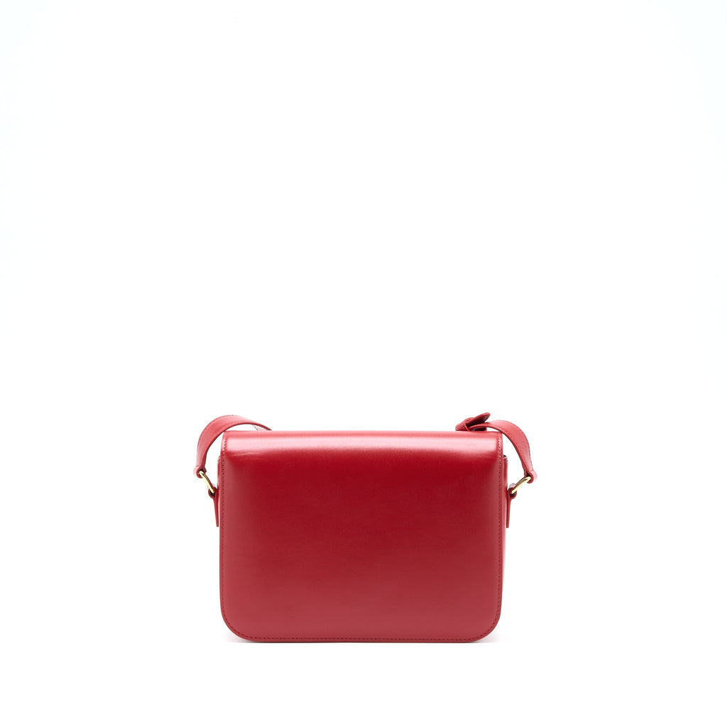 CELINE MEDIUM CLASSIQUE TRIOMPHE BAG SHINY CALFSKIN RED GHW