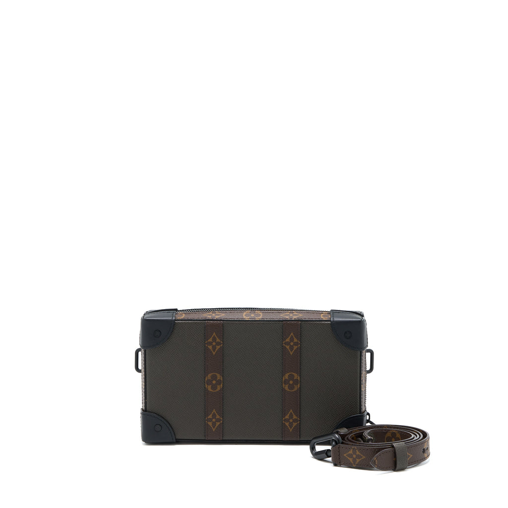 LOUIS VUITTON SOFT TRUNK WALLET TAIGA/MONOGRAM CANVAS KHAKI GREEN BLACK HARDWARE