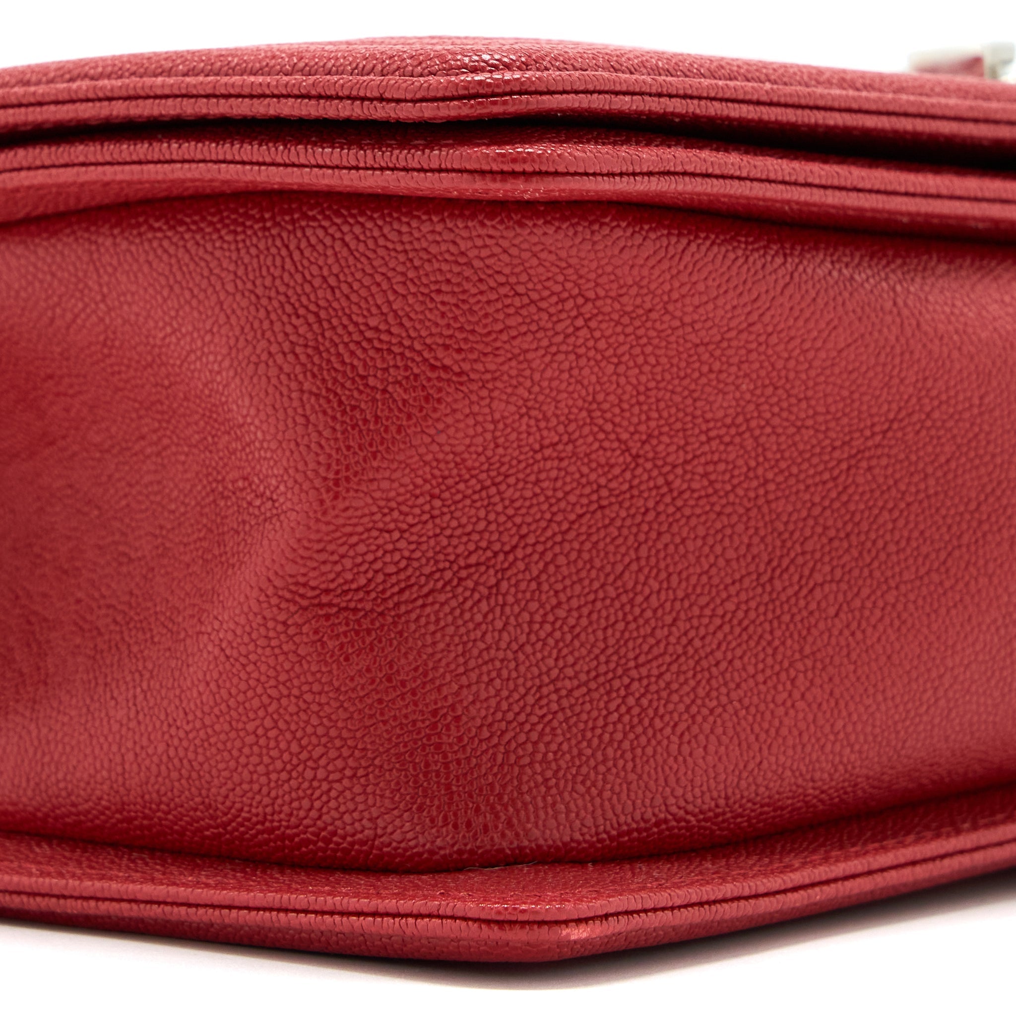 CHANEL MEDIUM BOY BAG CAVIAR RED SHW