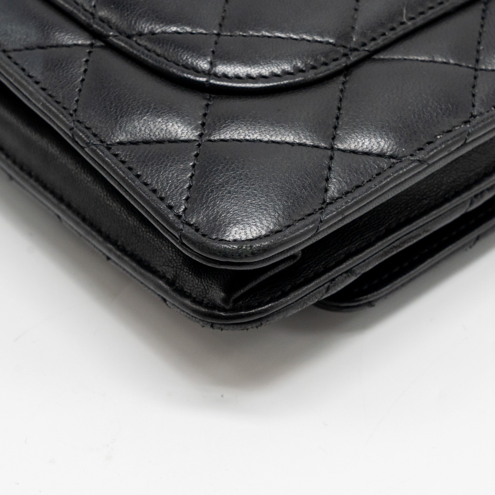 CHANEL CLASSIC WALLET ON CHAIN LAMBSKIN BLACK SHW