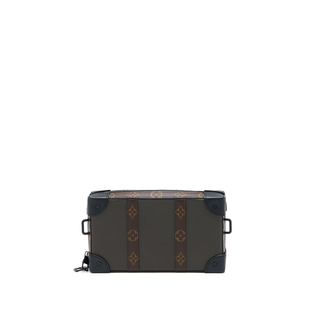 LOUIS VUITTON SOFT TRUNK WALLET TAIGA/MONOGRAM CANVAS KHAKI GREEN BLACK HARDWARE