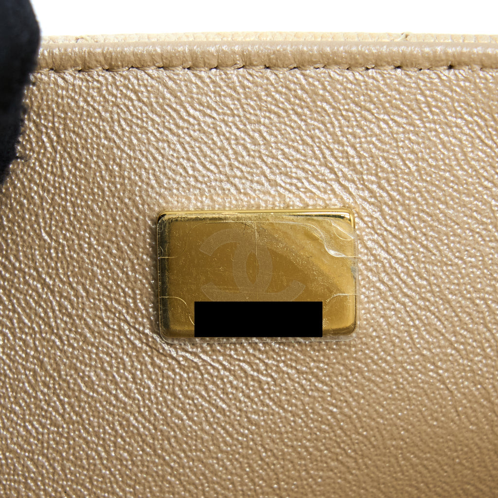 CHANEL 22C MINI RECTANGULAR FLAP BAG GOATSKIN OMBRE BEIGE BRUSHED GHW(MICROCHIP)