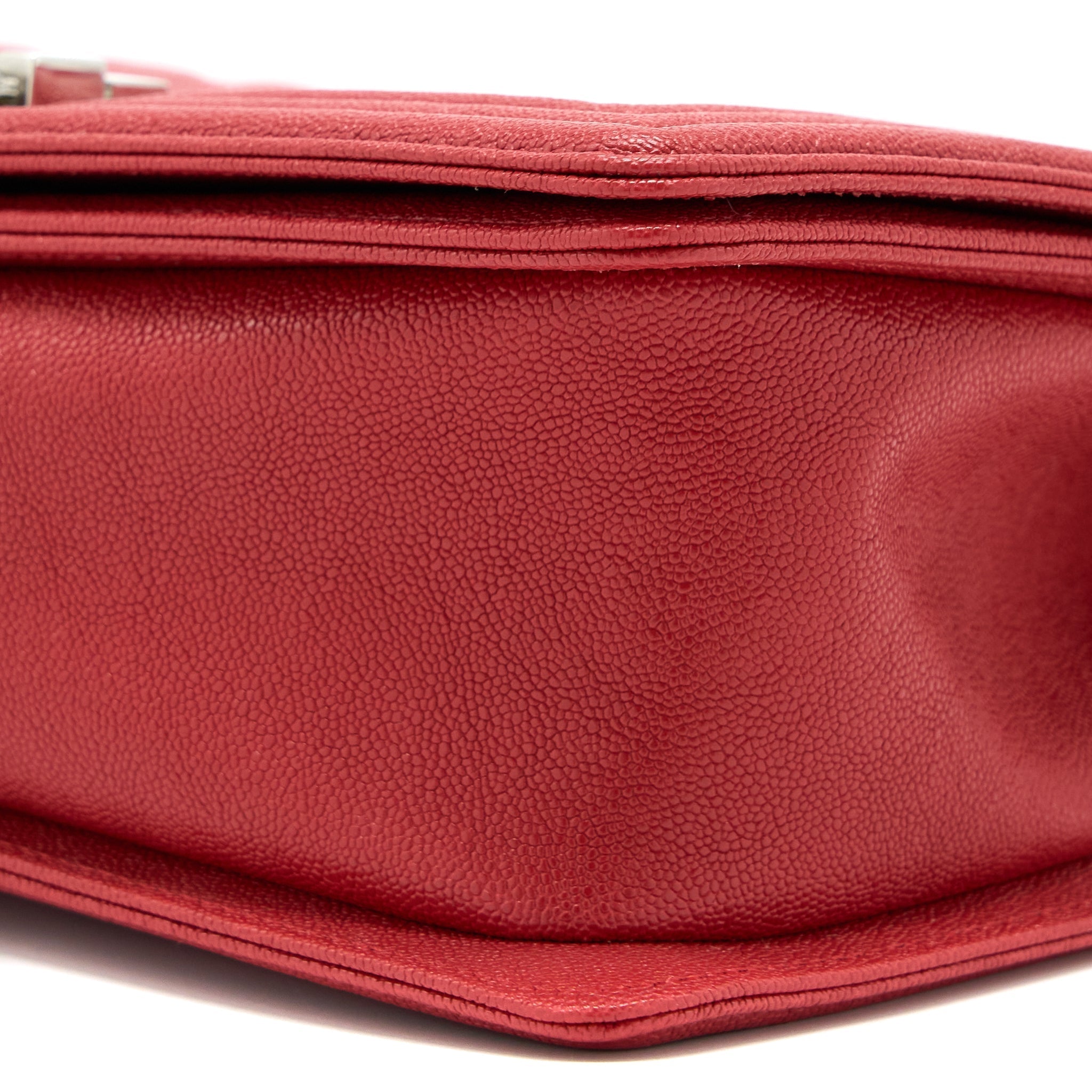 CHANEL MEDIUM BOY BAG CAVIAR RED SHW