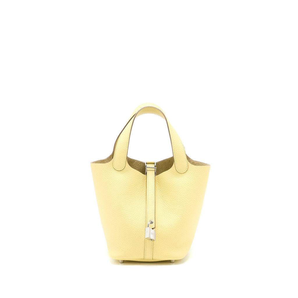 HERMES PICOTIN 18 LOCK BAG CLEMENCE 1Z JAUNE POUSSIN SHW