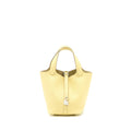 HERMES PICOTIN 18 LOCK BAG CLEMENCE 1Z JAUNE POUSSIN SHW