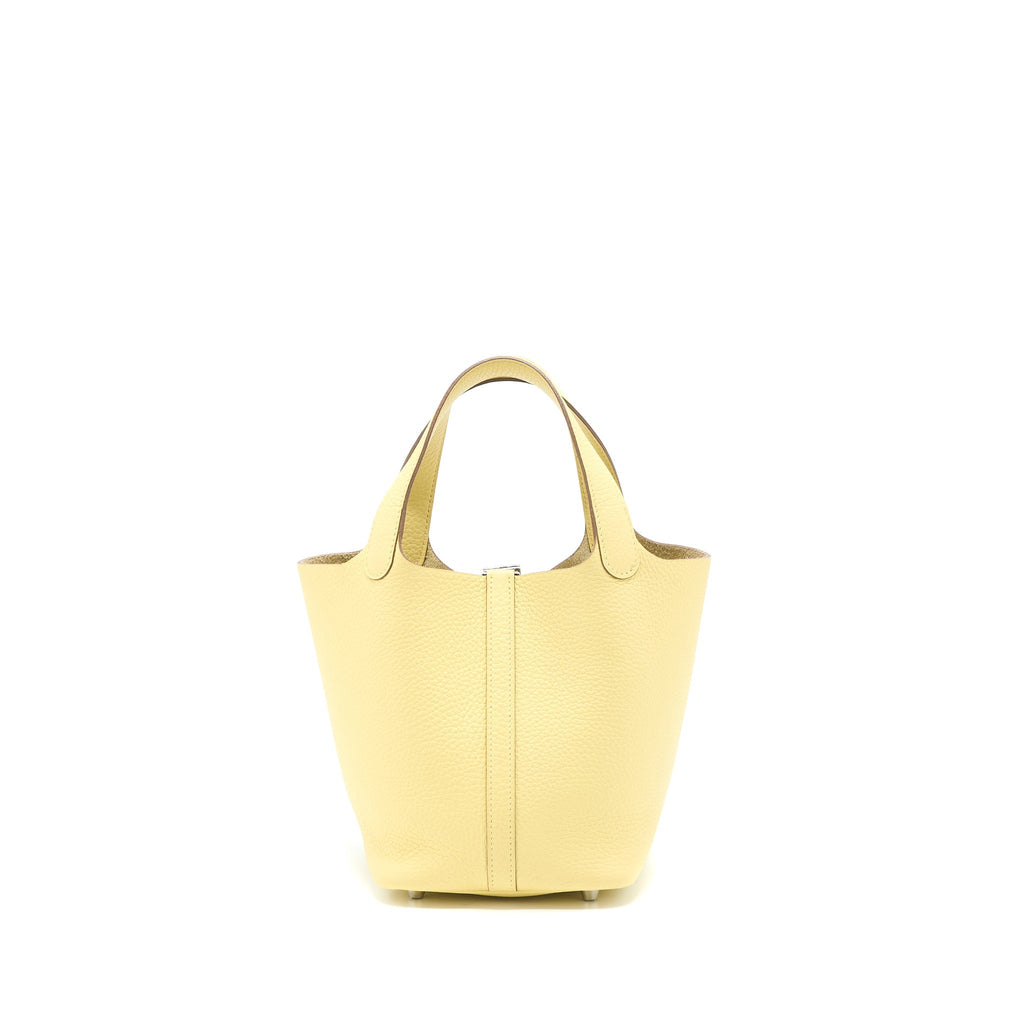 HERMES PICOTIN 18 LOCK BAG CLEMENCE 1Z JAUNE POUSSIN SHW