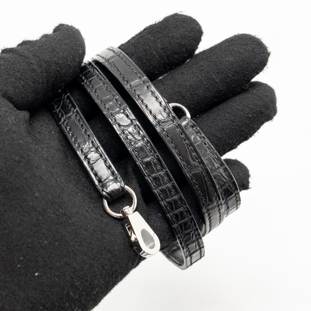 HERMES MINI KELLY II ALLIGATOR MISSSISSIPPIENSIS MATT BLACK SHW
