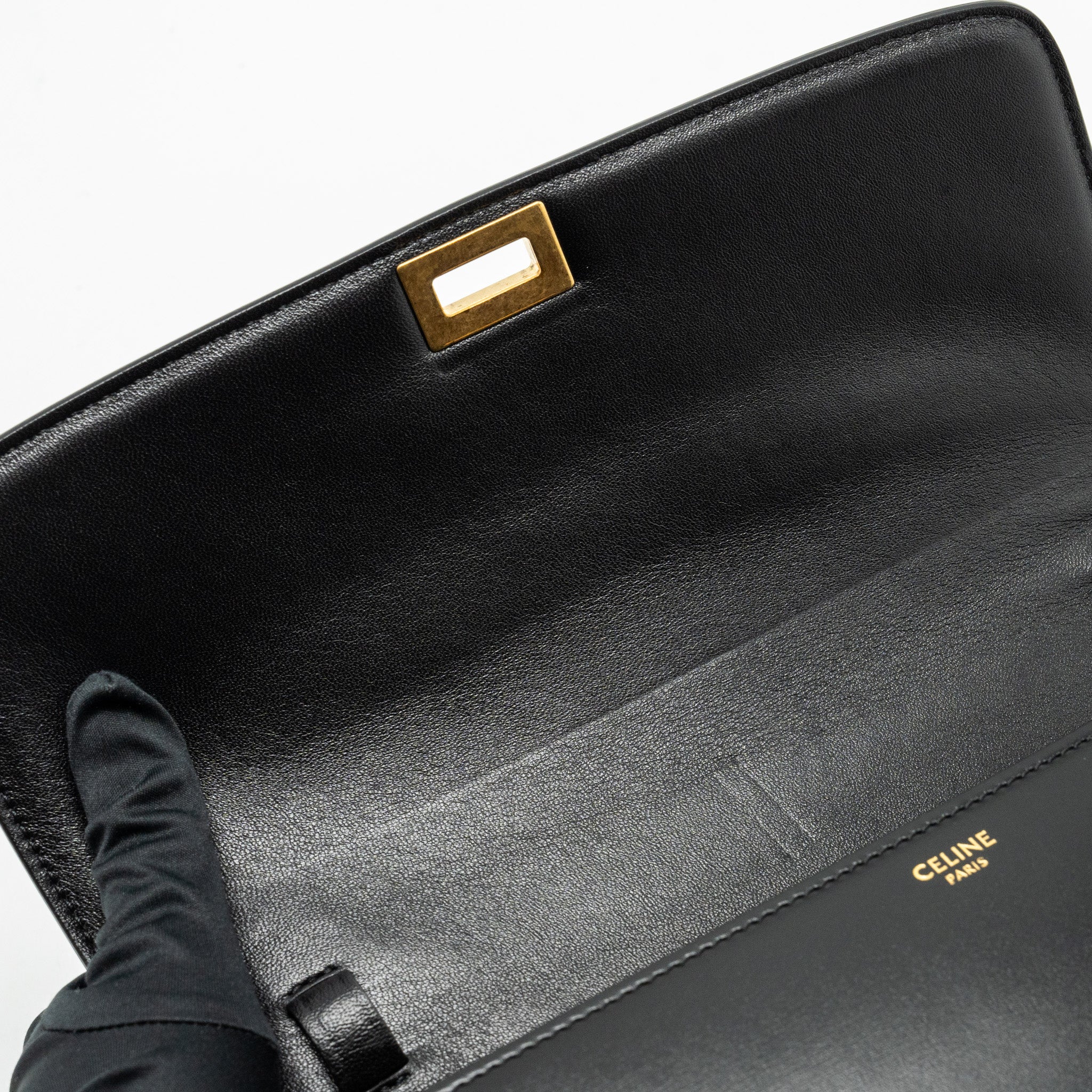 CELINE MEDIUM CLASSIC BOX BAG CALFSKIN BLACK GHW