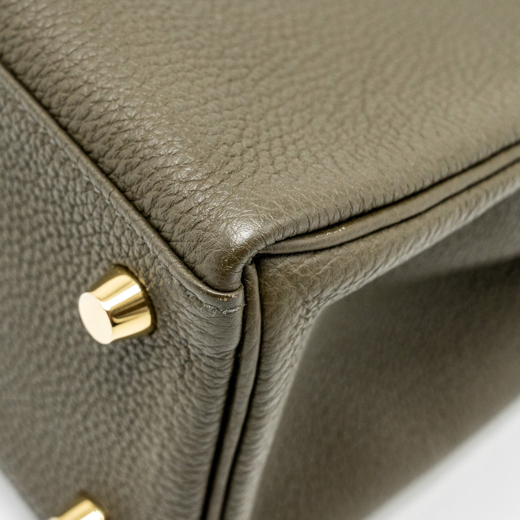HERMES KELLY 25 TOGO C6 VERT DE GRIS GHW