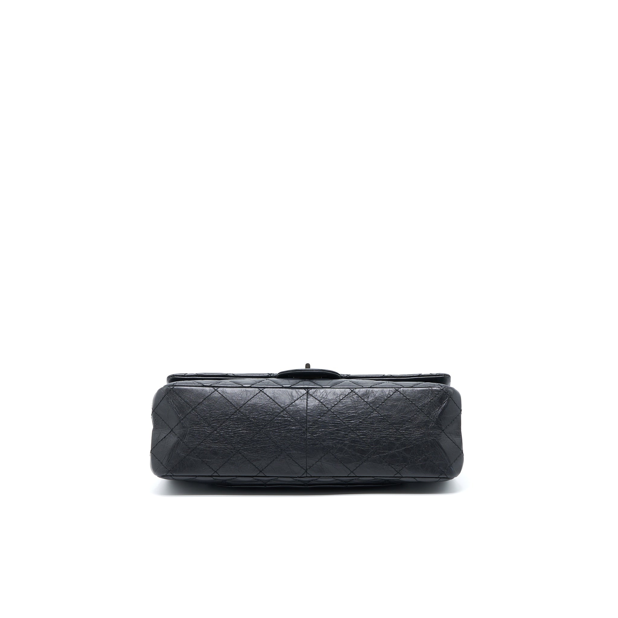 CHANEL 2.55 REISSUE 227 AGED CALFSKIN BLACK RUTHENIUM SHW