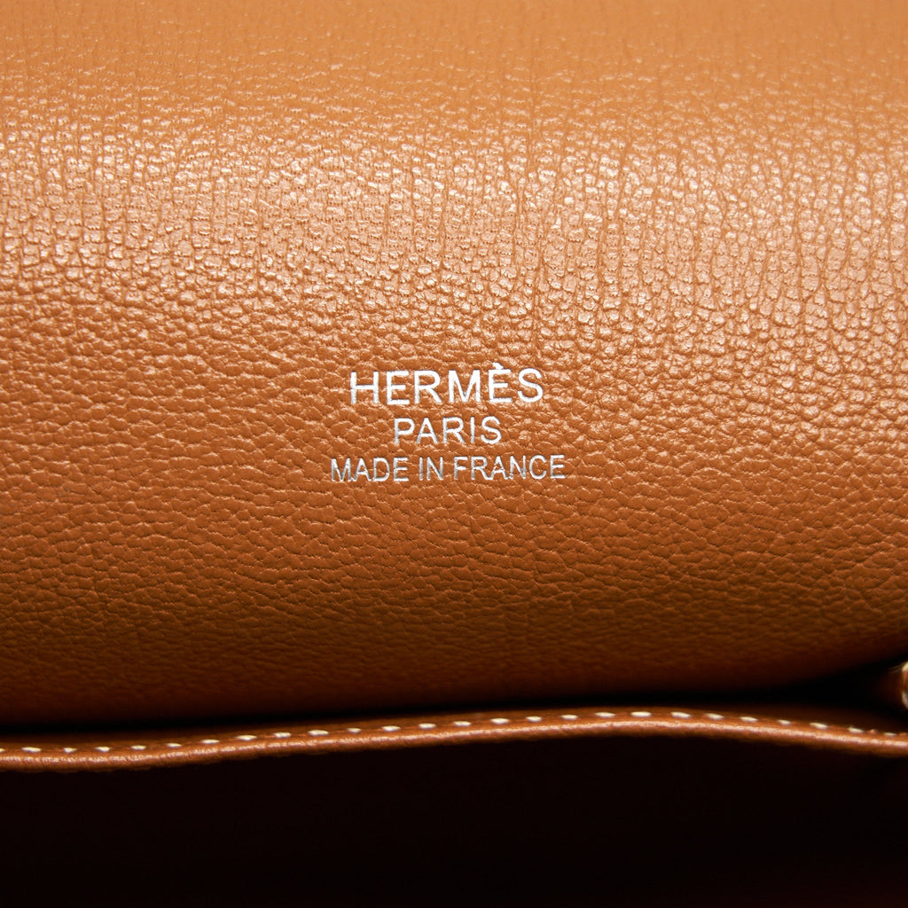HERMES JYPSIERE 34 BAG GOLD CLEMENCE LEATHER SHW