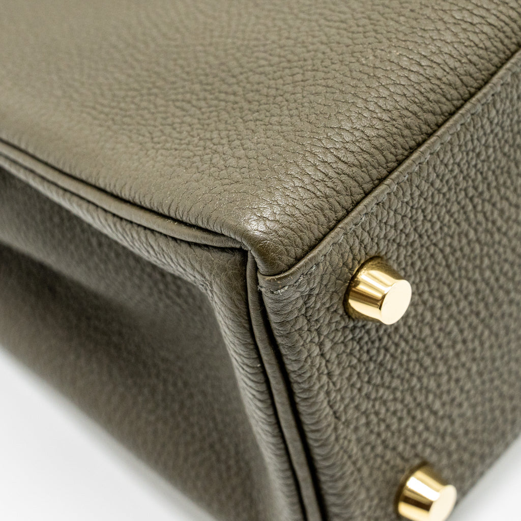 HERMES KELLY 25 TOGO C6 VERT DE GRIS GHW