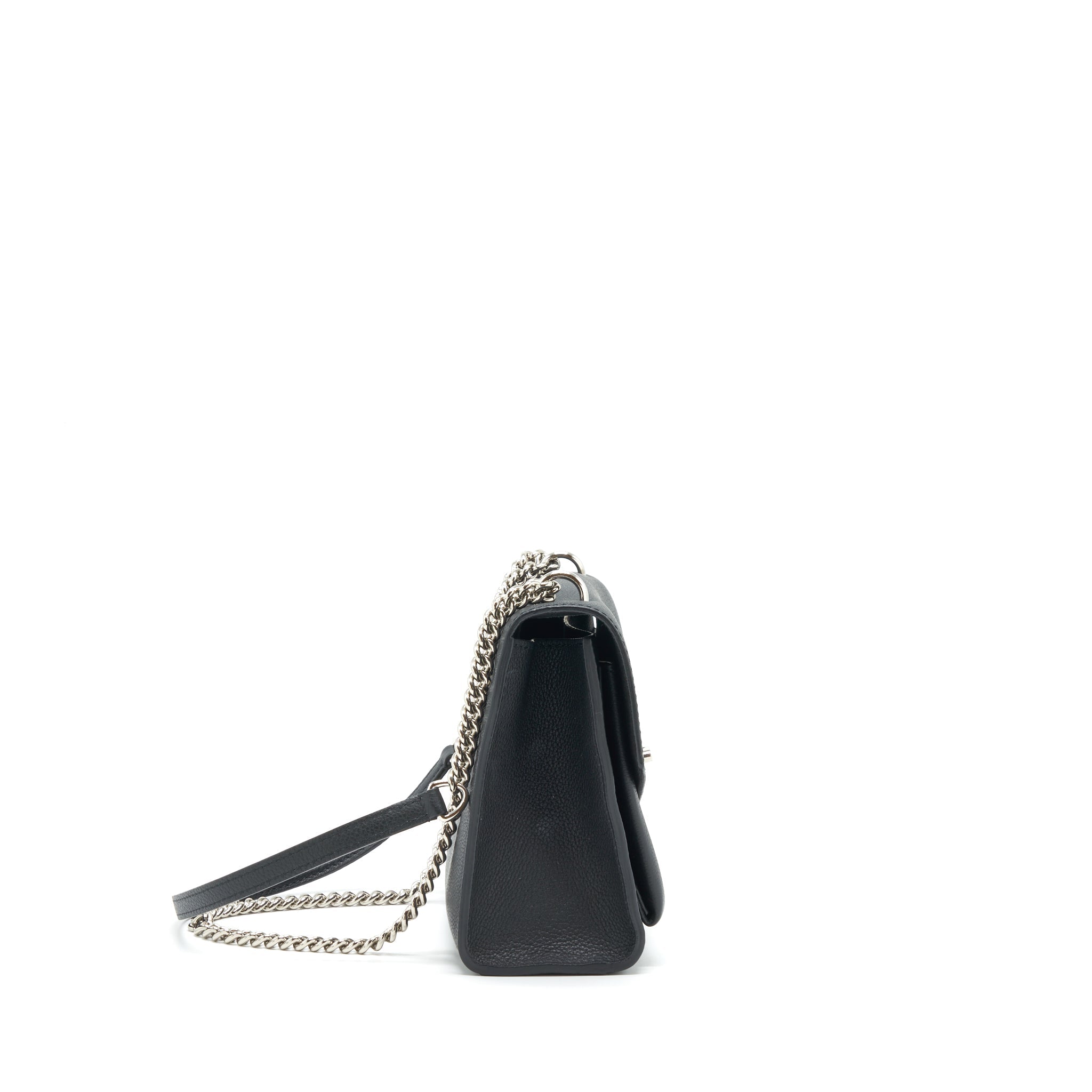 LOUIS VUITTON MYLOCKME SATCHEL CHAIN BAG CALFSKIN BLACK SHW