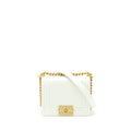 CHANEL MINI BOY HANDBAG CALFSKIN WHITE GHW (MICROCHIP)